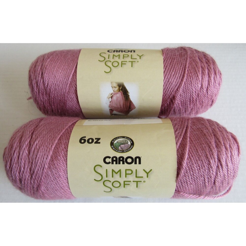 Caron Simply Soft Worsted Weight 4 Ply Acrylic Yarn 6 Oz 170g Lot of 2 Plum Wine